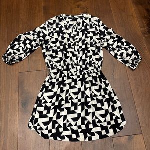 Silk Black and white mini dress